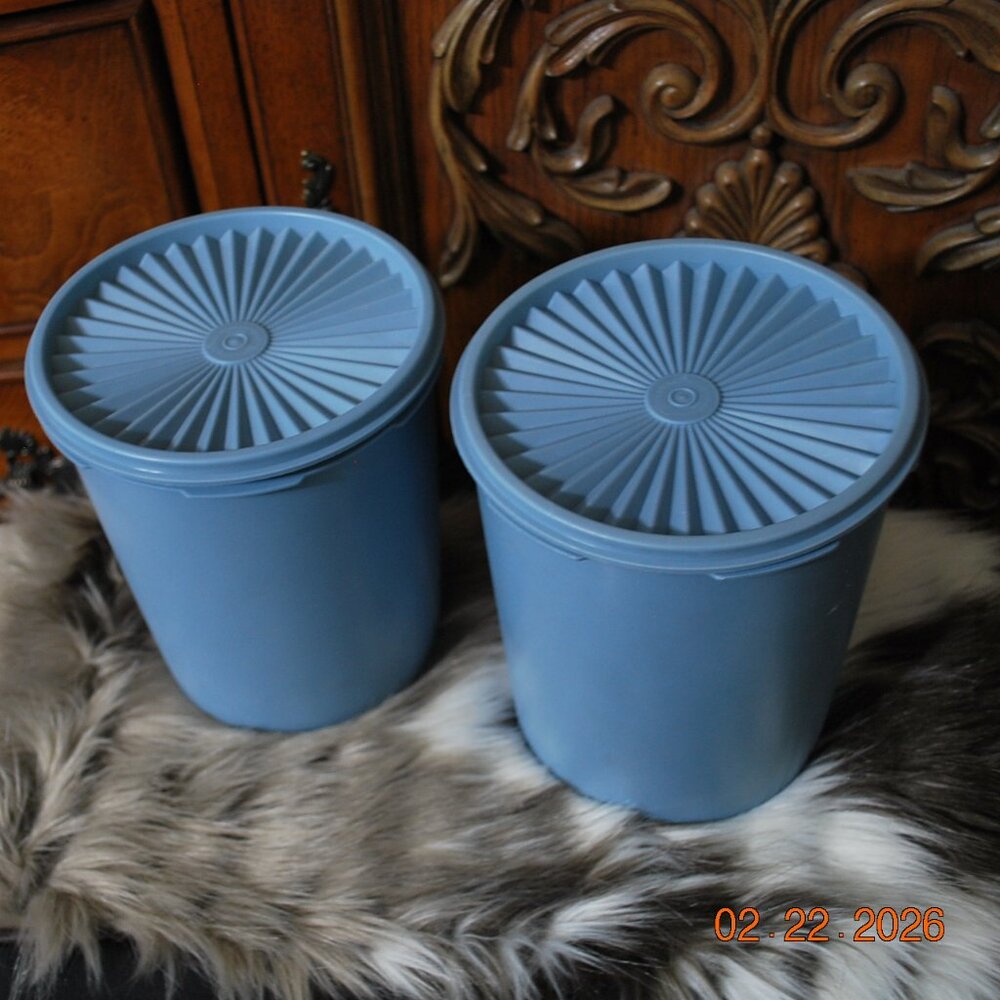 Vintage Blue Tupperware Storage Containers